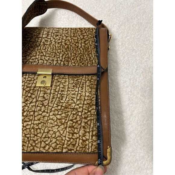 70s Satchel vintage shoulder animal print  bag - Picture 11 of 15